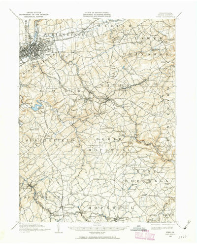 United States Geological Survey York, PA (1908, 62500-Scale) digital map