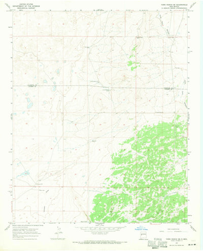 United States Geological Survey York Ranch SE, NM (1967, 24000-Scale) digital map