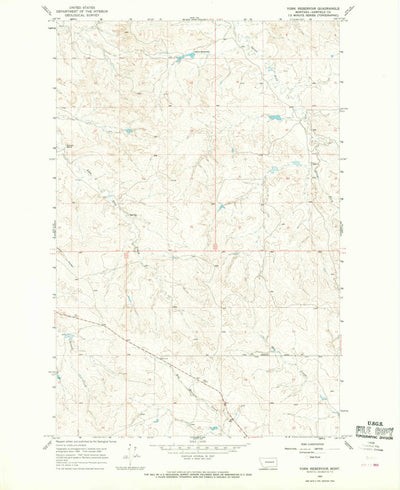 United States Geological Survey York Reservoir, MT (1965, 24000-Scale) digital map