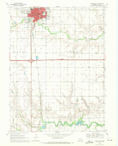 United States Geological Survey York South, NE (1969, 24000-Scale) digital map