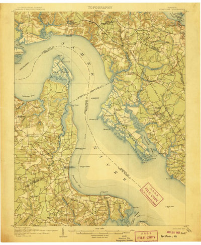 United States Geological Survey Yorktown, VA (1907, 62500-Scale) digital map