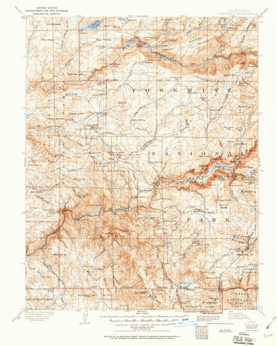 United States Geological Survey Yosemite, CA (1909, 125000-Scale) digital map
