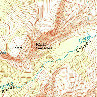 United States Geological Survey Yosemite Falls, CA (1992, 24000-Scale) digital map