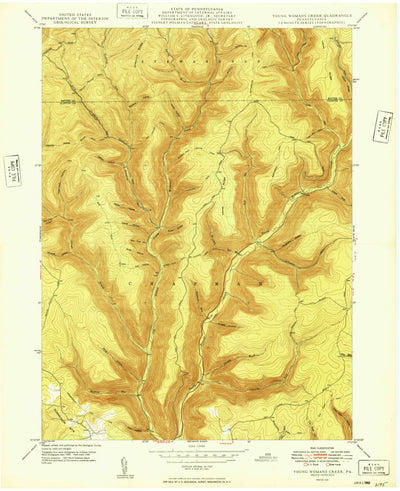 United States Geological Survey Young Womans Creek, PA (1949, 24000-Scale) digital map