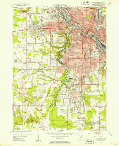 United States Geological Survey Youngstown, OH (1951, 24000-Scale) digital map