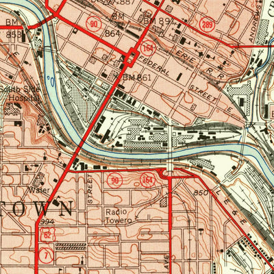 United States Geological Survey Youngstown, OH (1951, 24000-Scale) digital map
