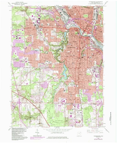 United States Geological Survey Youngstown, OH (1963, 24000-Scale) digital map