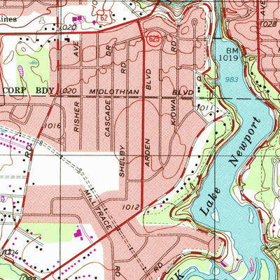 United States Geological Survey Youngstown, OH (1994, 24000-Scale) digital map