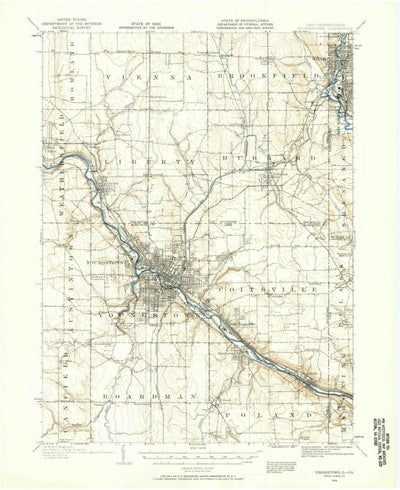 United States Geological Survey Youngstown, OH-PA (1906, 62500-Scale) digital map