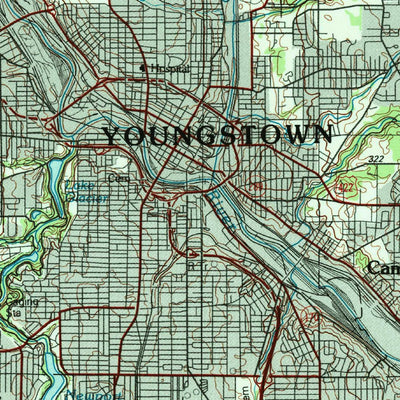 United States Geological Survey Youngstown, OH-PA (1986, 100000-Scale) digital map