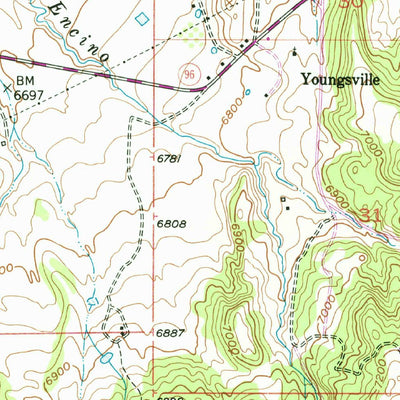 United States Geological Survey Youngsville, NM (1953, 24000-Scale) digital map