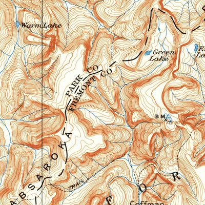 United States Geological Survey Younts Peak, WY (1905, 125000-Scale) digital map