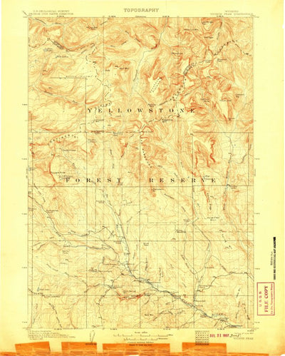 United States Geological Survey Younts Peak, WY (1907, 125000-Scale) digital map