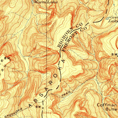 United States Geological Survey Younts Peak, WY (1907, 125000-Scale) digital map