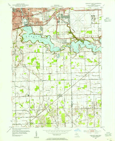 United States Geological Survey Ypsilanti East, MI (1953, 24000-Scale) digital map