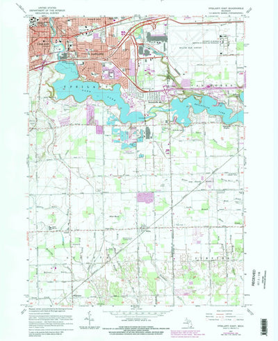 United States Geological Survey Ypsilanti East, MI (1967, 24000-Scale) digital map
