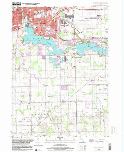 United States Geological Survey Ypsilanti East, MI (1996, 24000-Scale) digital map