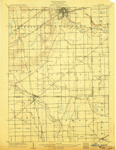 United States Geological Survey Ypsilanti, MI (1906, 62500-Scale) digital map