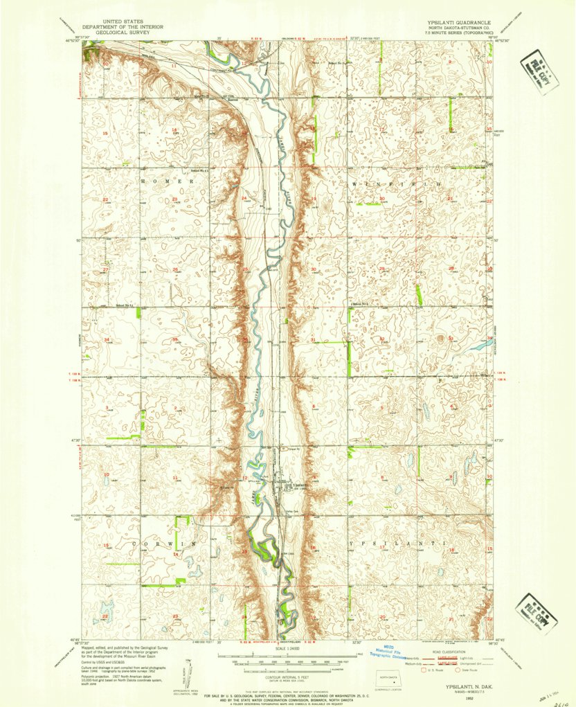 Ypsilanti, ND (1952, 24000-Scale) Map by United States Geological ...