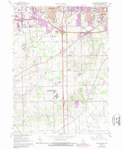 United States Geological Survey Ypsilanti West, MI (1967, 24000-Scale) digital map