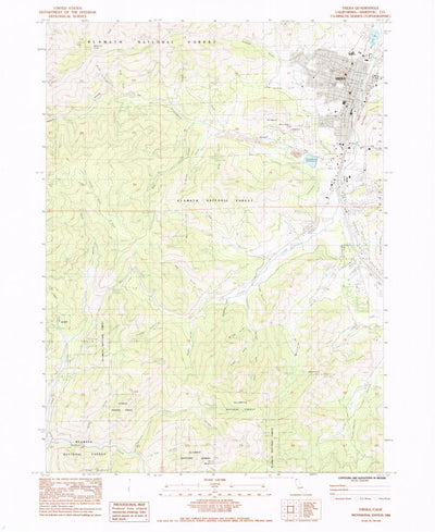United States Geological Survey Yreka, CA (1984, 24000-Scale) digital map
