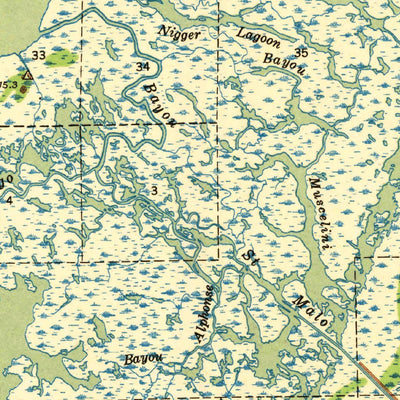 United States Geological Survey Yscloskey, LA (1941, 62500-Scale) digital map