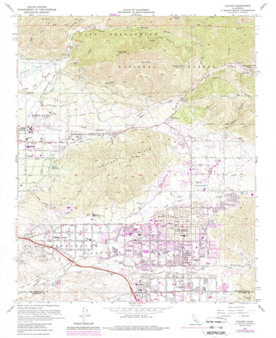 United States Geological Survey Yucaipa, CA (1967, 24000-Scale) digital map