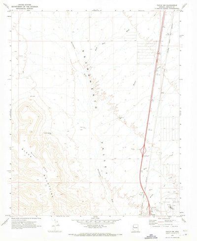 United States Geological Survey Yucca NW, AZ (1970, 24000-Scale) digital map