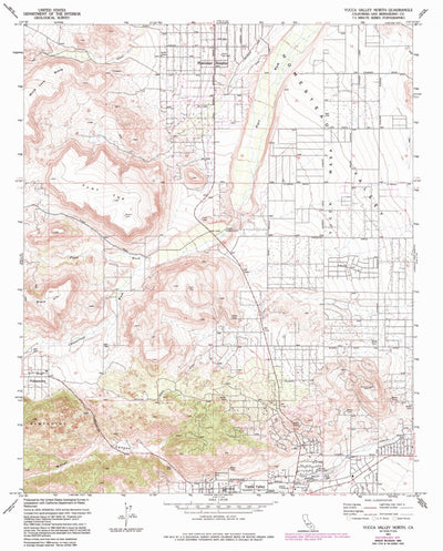 United States Geological Survey Yucca Valley North, CA (1972, 24000-Scale) digital map