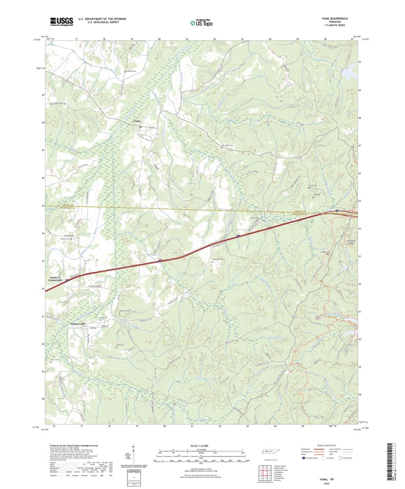 Yuma, TN (2022, 24000Scale) Map by United States Geological Survey