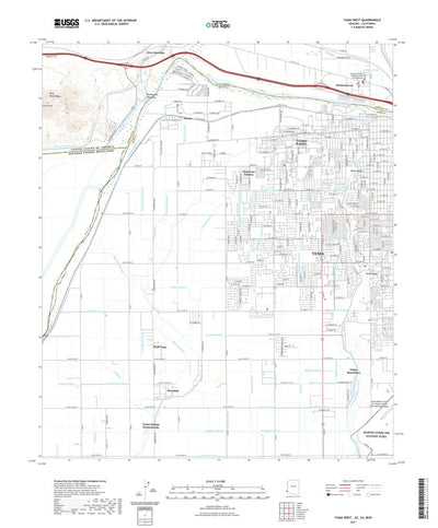 United States Geological Survey Yuma West, AZ (2021, 24000-Scale) digital map