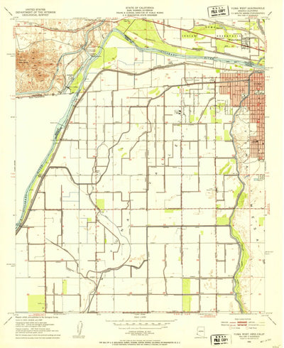 United States Geological Survey Yuma West, AZ-CA (1952, 24000-Scale) digital map