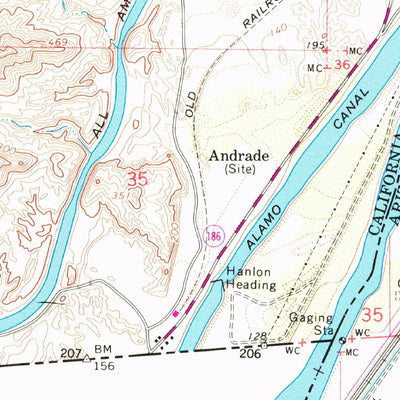 United States Geological Survey Yuma West, AZ-CA (1965, 24000-Scale) digital map