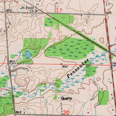 United States Geological Survey Zachow, WI (1974, 24000-Scale) digital map