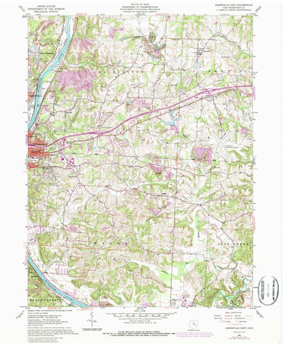 United States Geological Survey Zanesville East, OH (1961, 24000-Scale) digital map