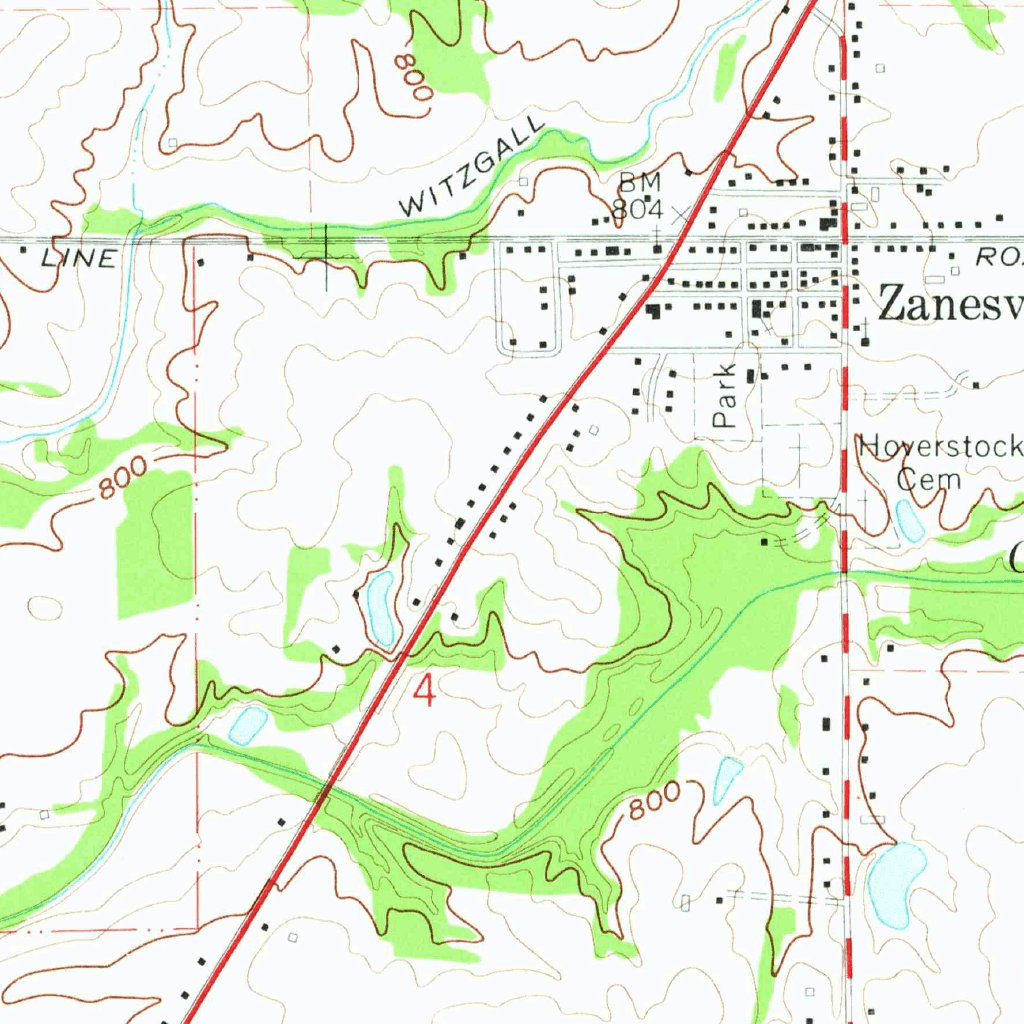 Zanesville, IN (1972, 24000-Scale) Map by United States Geological ...