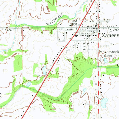 United States Geological Survey Zanesville, IN (1972, 24000-Scale) digital map