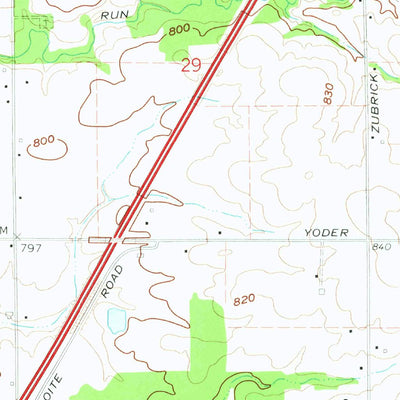 United States Geological Survey Zanesville, IN (1972, 24000-Scale) digital map