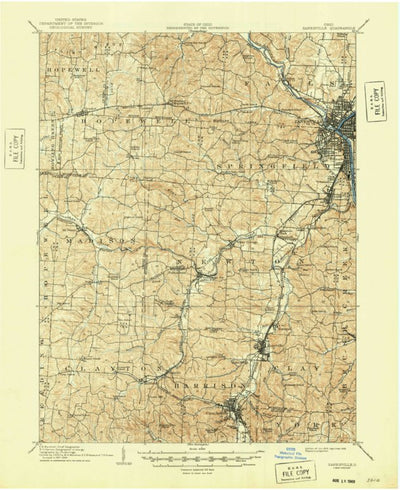 United States Geological Survey Zanesville, OH (1910, 62500-Scale) digital map