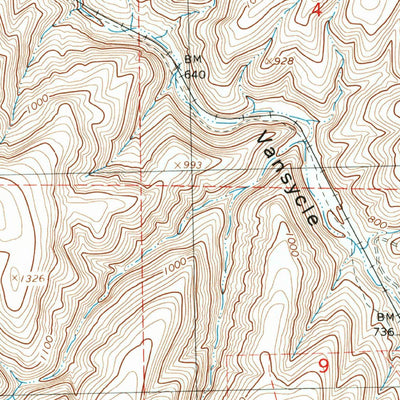 United States Geological Survey Zangar Junction, WA-OR (1991, 24000-Scale) digital map