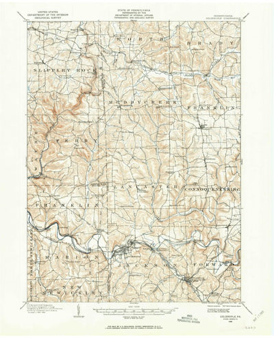 United States Geological Survey Zenlienople, PA (1908, 62500-Scale) digital map