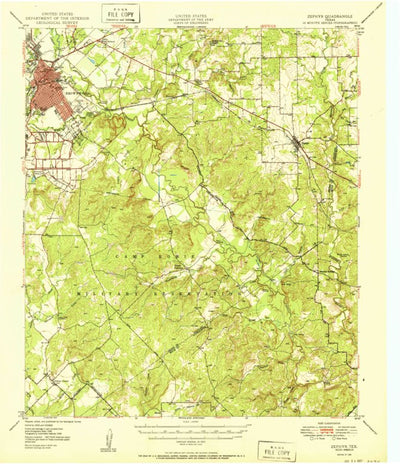 United States Geological Survey Zephyr, TX (1950, 62500-Scale) digital map