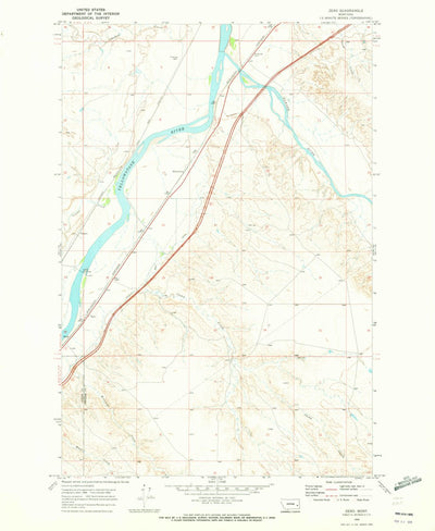 United States Geological Survey Zero, MT (1969, 24000-Scale) digital map
