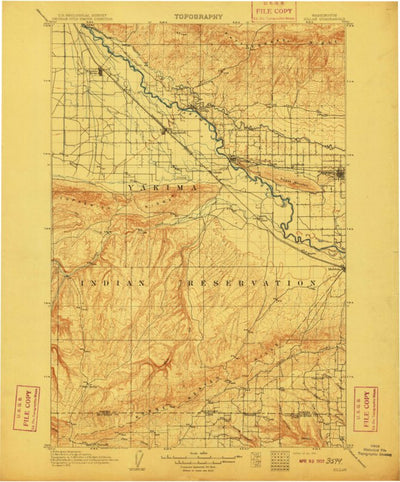 United States Geological Survey Zillah, WA (1910, 125000-Scale) digital map