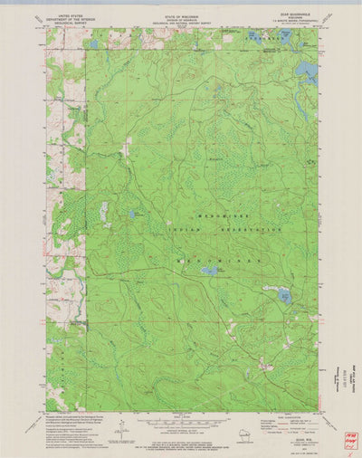 United States Geological Survey Zoar, WI (1973, 24000-Scale) digital map