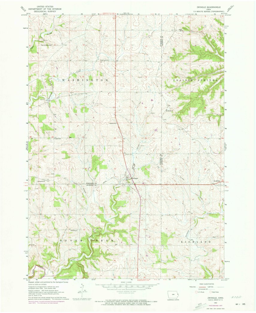 Zwingle, IA (1962, 24000-Scale) Map by United States Geological Survey ...