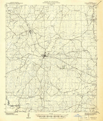 United States Geological Survey Zwolle, LA-TX (1941, 62500-Scale) digital map