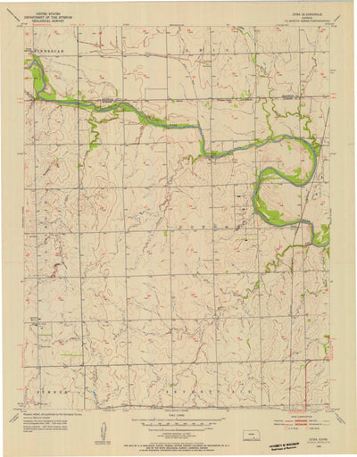 United States Geological Survey Zyba, KS (1955, 24000-Scale) digital map