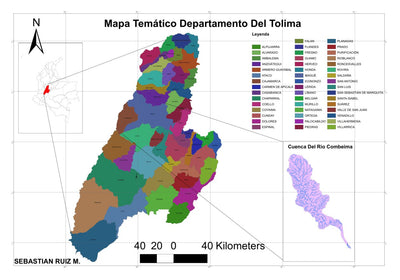 Universidad Tecnológica De Pereira (UTP) Mapa Temático Del Rio Combeima digital map