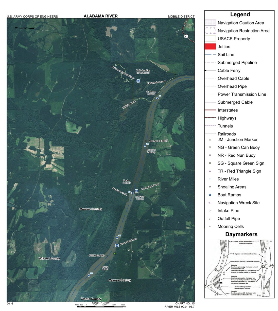 Alabama River Navigation Chart 15 (Mile 90.0 - 95.7) Map by US Army ...